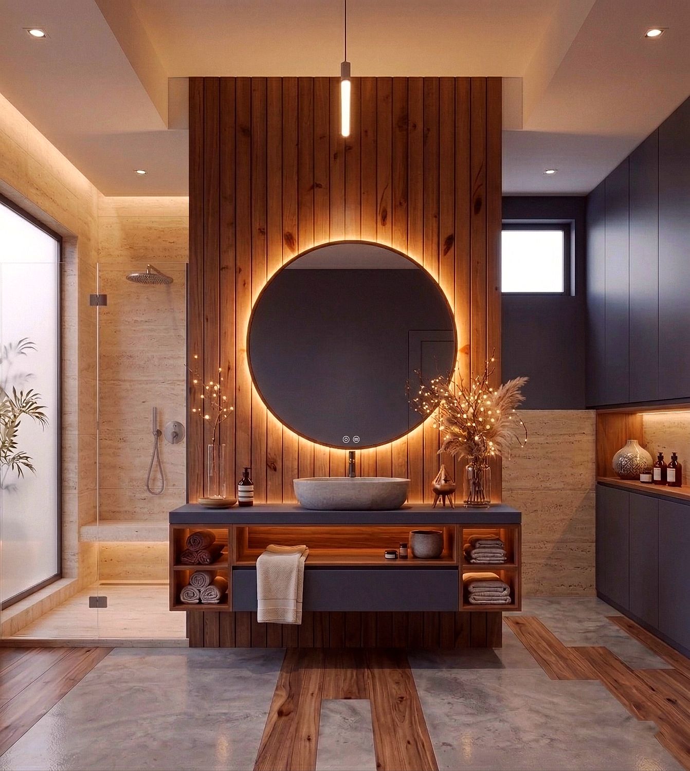 lustro podświetlane led 100cm w ramce ciepłe podświetlenie